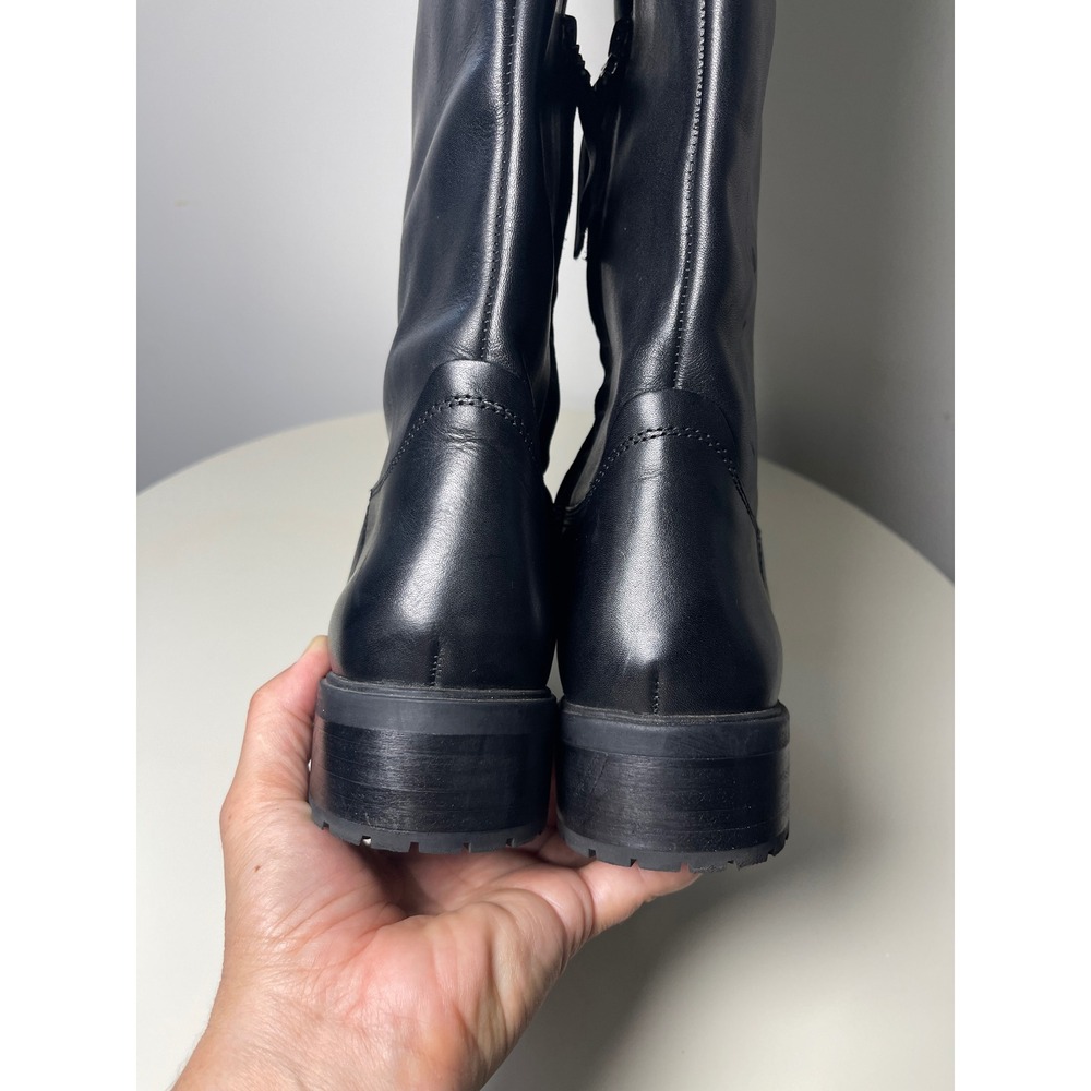 Sam Edelman Drina Leather Tall Riding Boots Black Brown Two Tone Size 7.5 M - Picture 9 of 11
